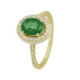 Anillo Roseta Oro Diamante Esmeralda - 573840