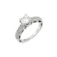 Anillo De Plata Solitario Rodinado Pave Set C/Circones - STR00997-6