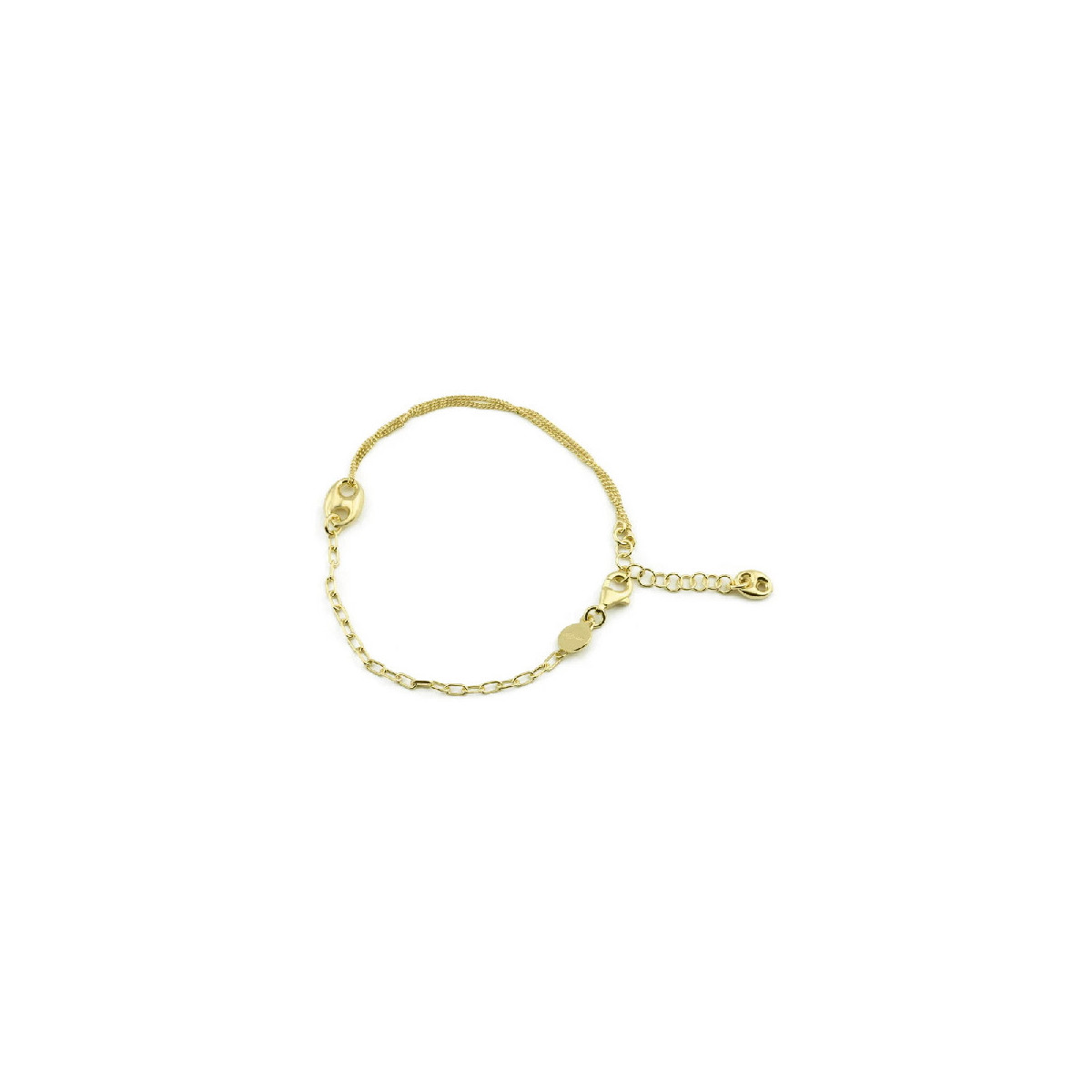 Collar De Plata Chapado En Oro Puff Mariner Charm - ITB00329-GP
