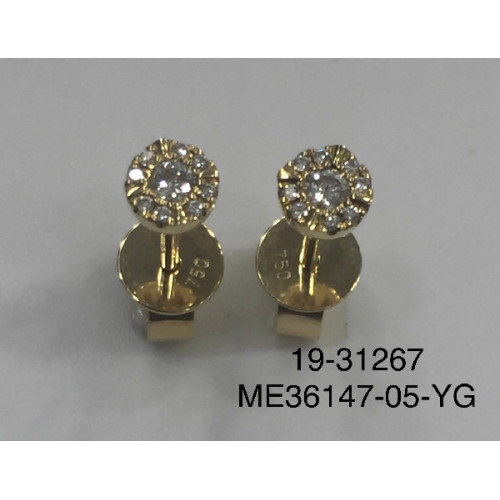 Par Aros Roseta Oro Amarillo Diamante - ME36147-Y D0,15