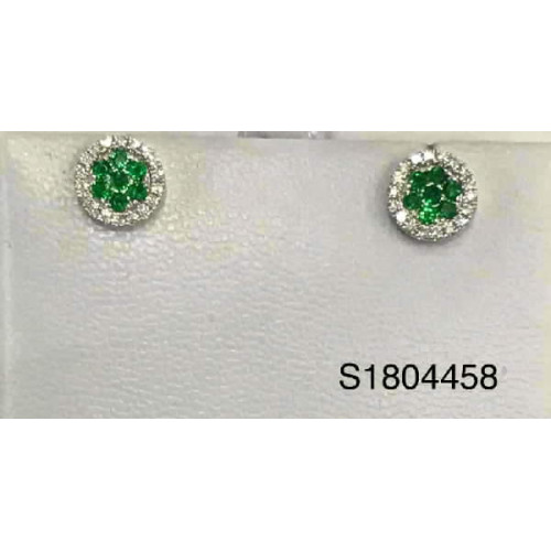 Aros Oro Blanco Roceta Diamante Esmerald - S1804458 0,23-0,31