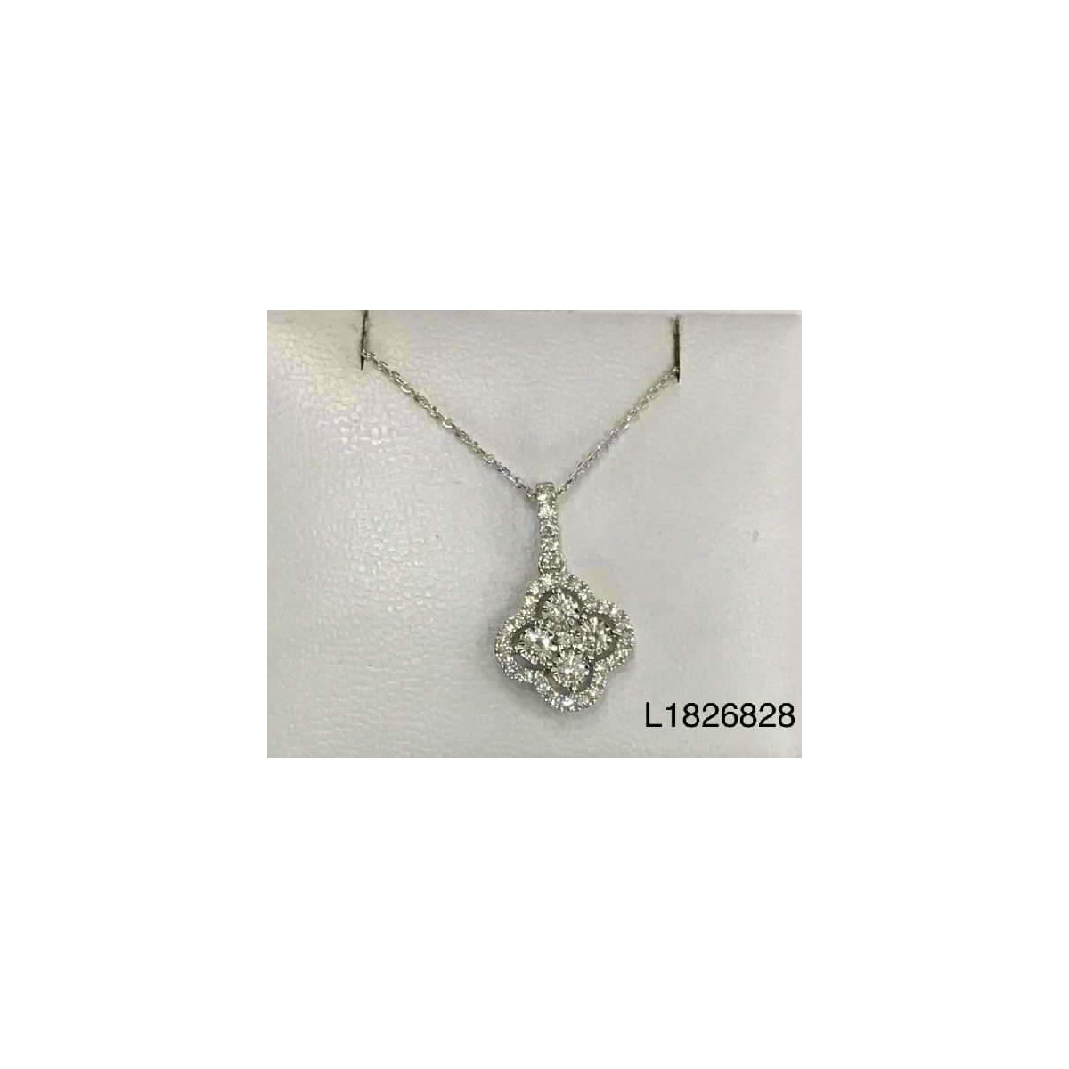 Pendiente Flor Oro Blanco Diamante - L1826828 0,45