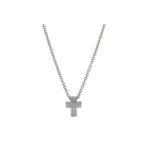 Cruz de Oro Blanco Diamante - FG-21-30324 0,05 PT