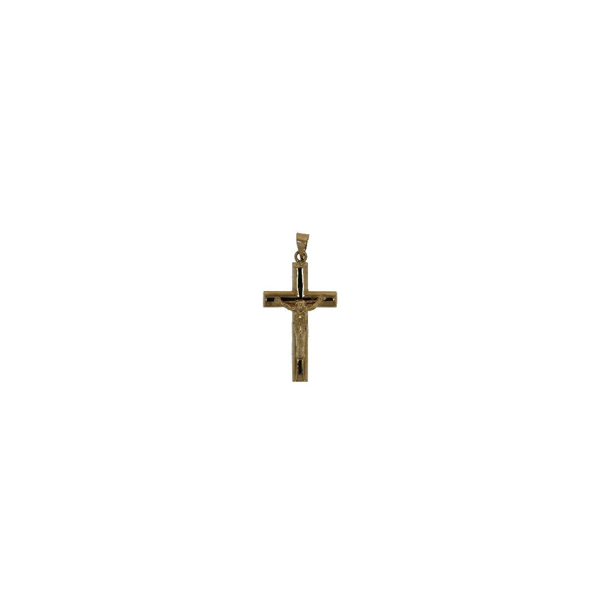 Cruz con Cristo Media Caña de Oro - 916