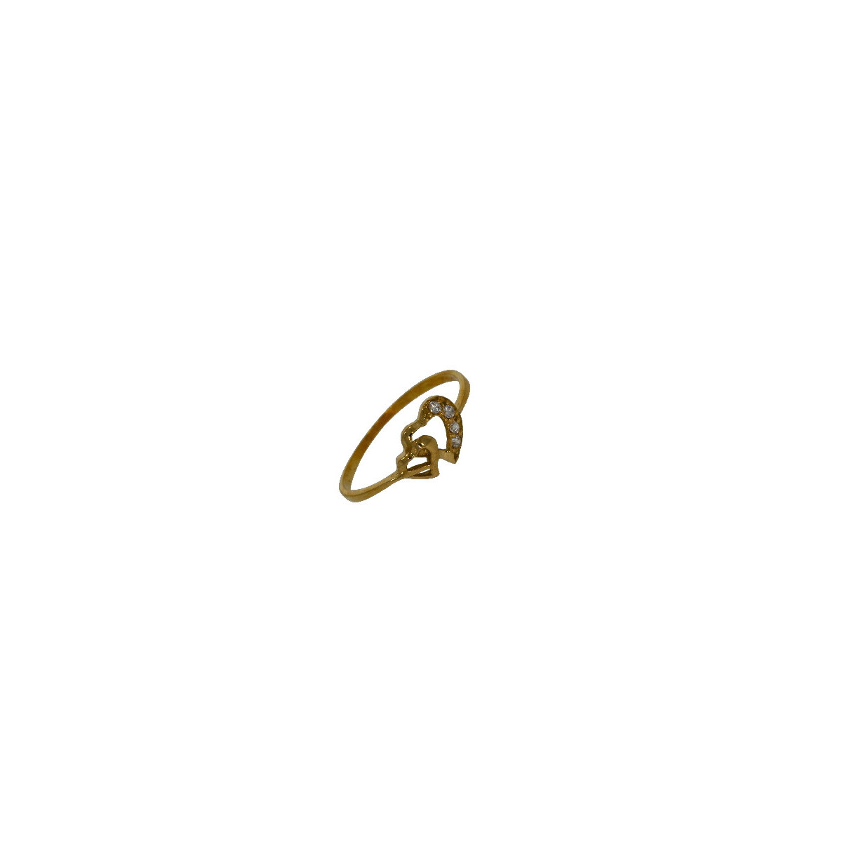 Anillo con Corazon Doble de Oro Circon - AN11 1,30 +10$