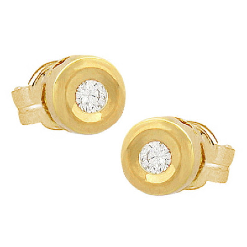 Par Aros de Oro con Diamante 0,10 Pts - E-KMJI-29406 0,08PT