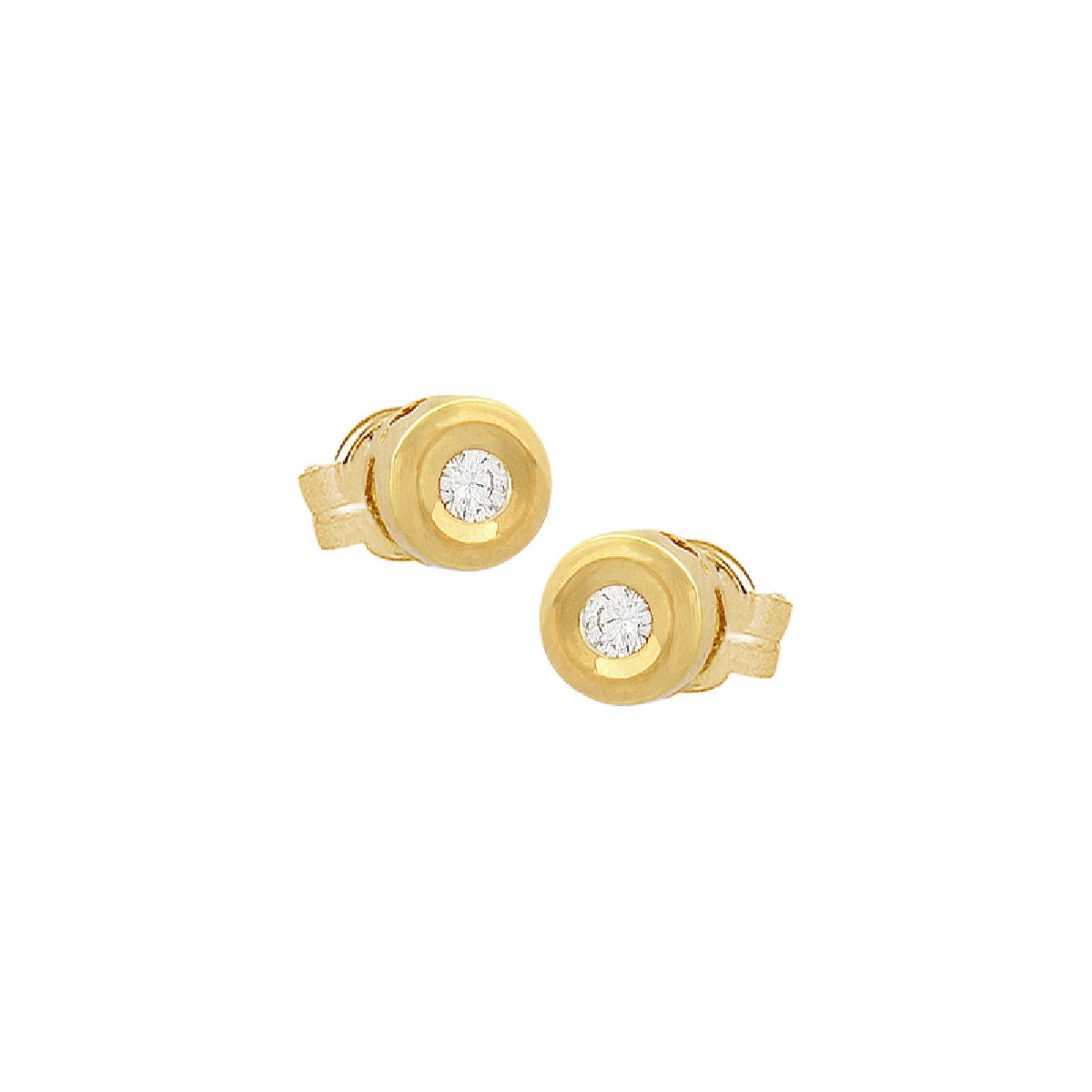 Par Aros de Oro con Diamante 0,10 Pts - E-KMJI-29406 0,08PT