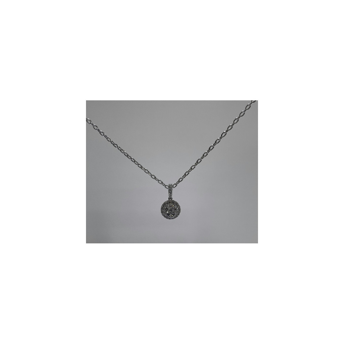 Gargantilla Roseta oro Blanco Diamante - HN531510 0,45CT